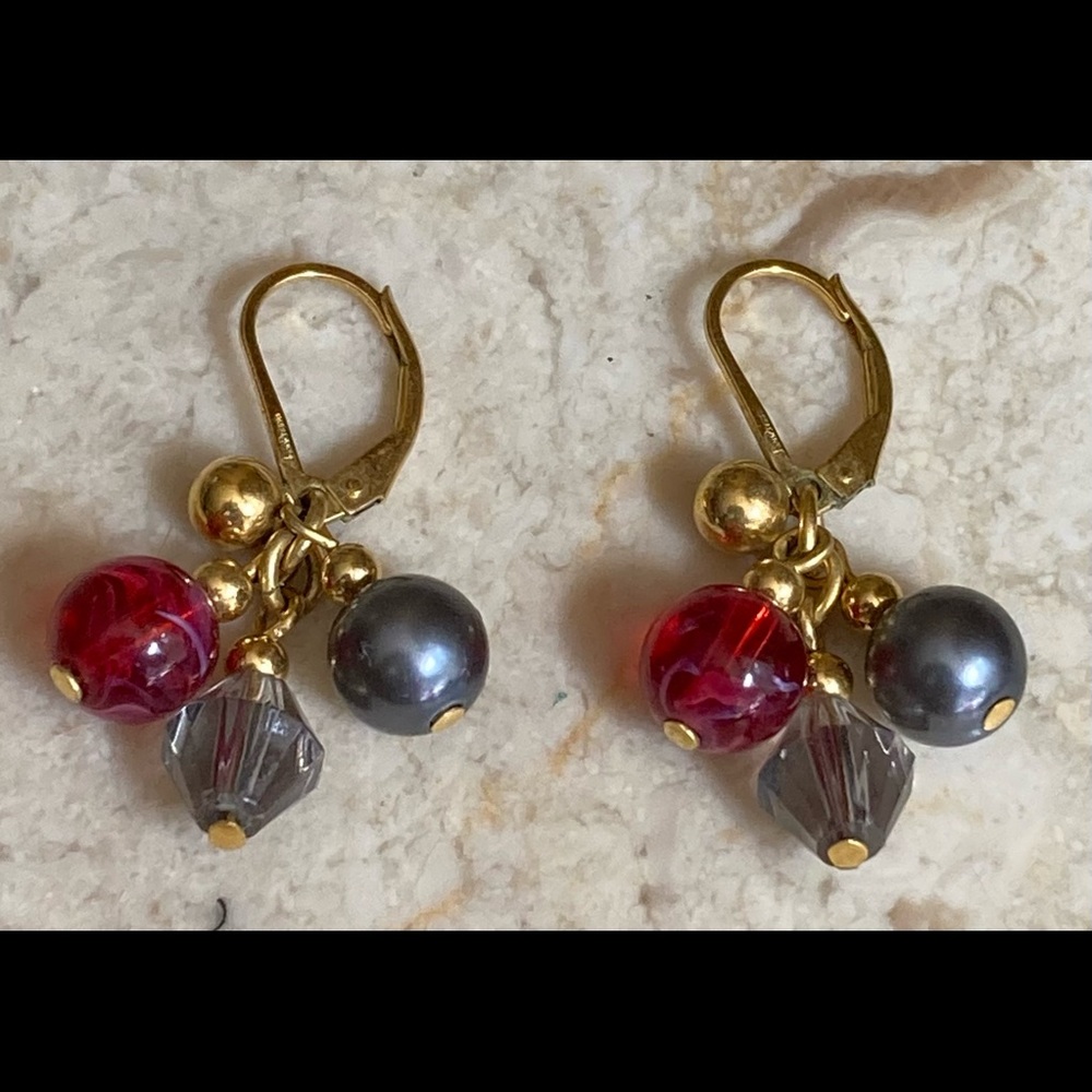 Joan Rivers Signed Dangling Bead Earrings - Picture 1 of 3